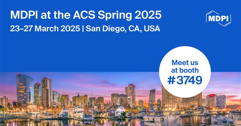 📢 Meet Us at ACS Spring 2025! 

MDPI journals will be exhibiting at ACS Spring 2025 in San Diego, CA, USA from 23–27 March 2025!💥

Join us at this exciting event to exchange ideas &amp; advance scientific knowledge.
🔗 mdpi.com/journal/molban…

#ACSSpring2025 #Chemistry #MDPI
