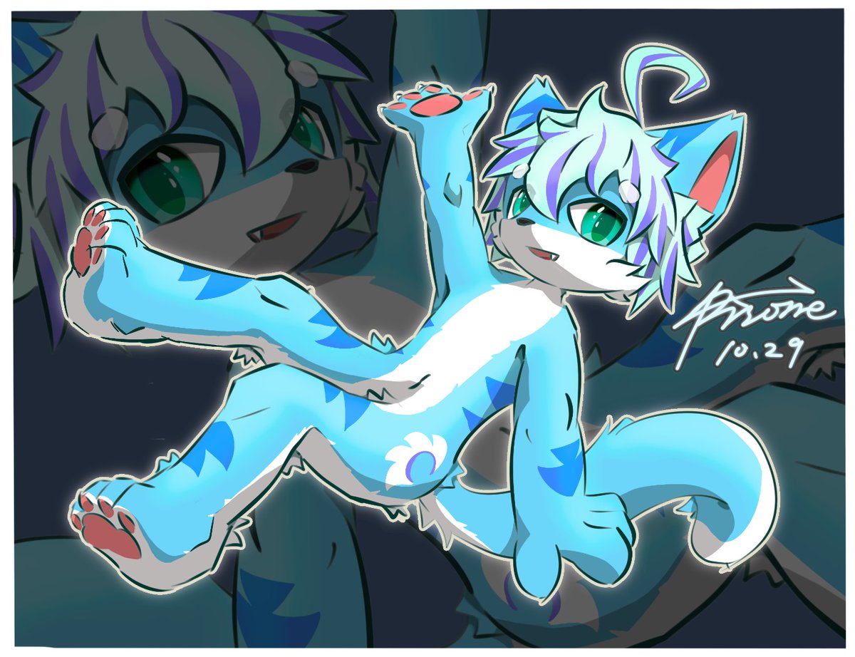 机缘巧合下，在去年的十月份，重拾了这份一时冲动的爱好。

以前画的都是什么玩意啊KUSO。

尝试了相当随性的线稿画法，结果意外的不错呢

#furry #furryartwork #福瑞控