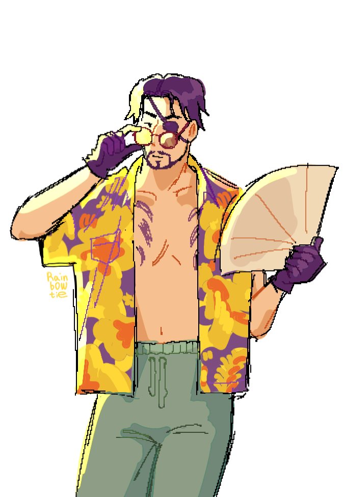 Tojoctober Day 30. Fan
Something... possessed me in the process 😳🪭

#tojoctober #majima #yakuza #likeadragon #pirateyakuzainhawaii #ryugagotoku #rgg #majjmagoro #goromajima