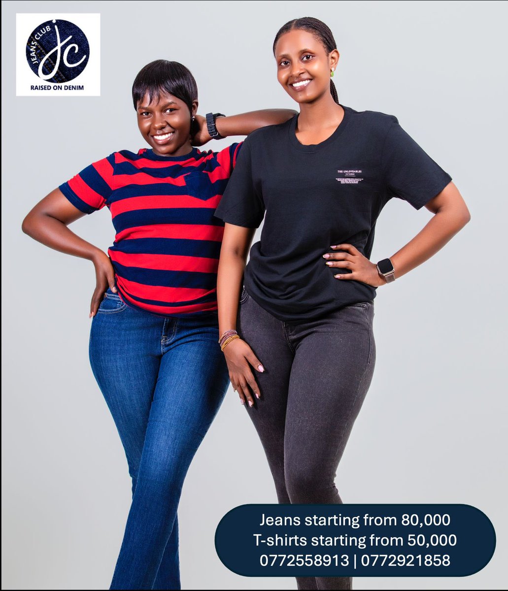jeansclub_ug's tweet image. 👖✨ Perfect Fit, Look &amp;amp; Style! ✨👕

🔥 Jeans from 80K
🧥 Jackets from 50K
👕 Plus T-shirts, sweaters &amp;amp; accessories

📍 Visit Jeans Club
📦 Delivery available (at a fee)

📞 Call/WhatsApp: 0772 558 913 | 0772 921 858

#raisedondenim #denimvibes  #denimlovers #kampalafashion