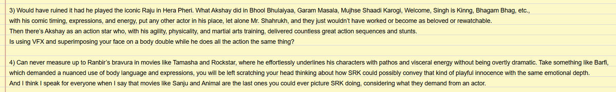 RKzWarrior's tweet photo. SRK tooting his own horn is nothing new. We’ve all heard and seen him do so over the decades.

But claiming himself to be the most versatile actor is simply laughable and downright delusional, if I may.

My brief and respectful thoughts on the matter: https://t.co/iRlfqG3dlO