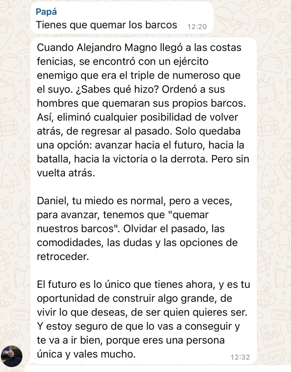 La respuesta de un padre a su hijo, el cual estaba preocupado por su vida