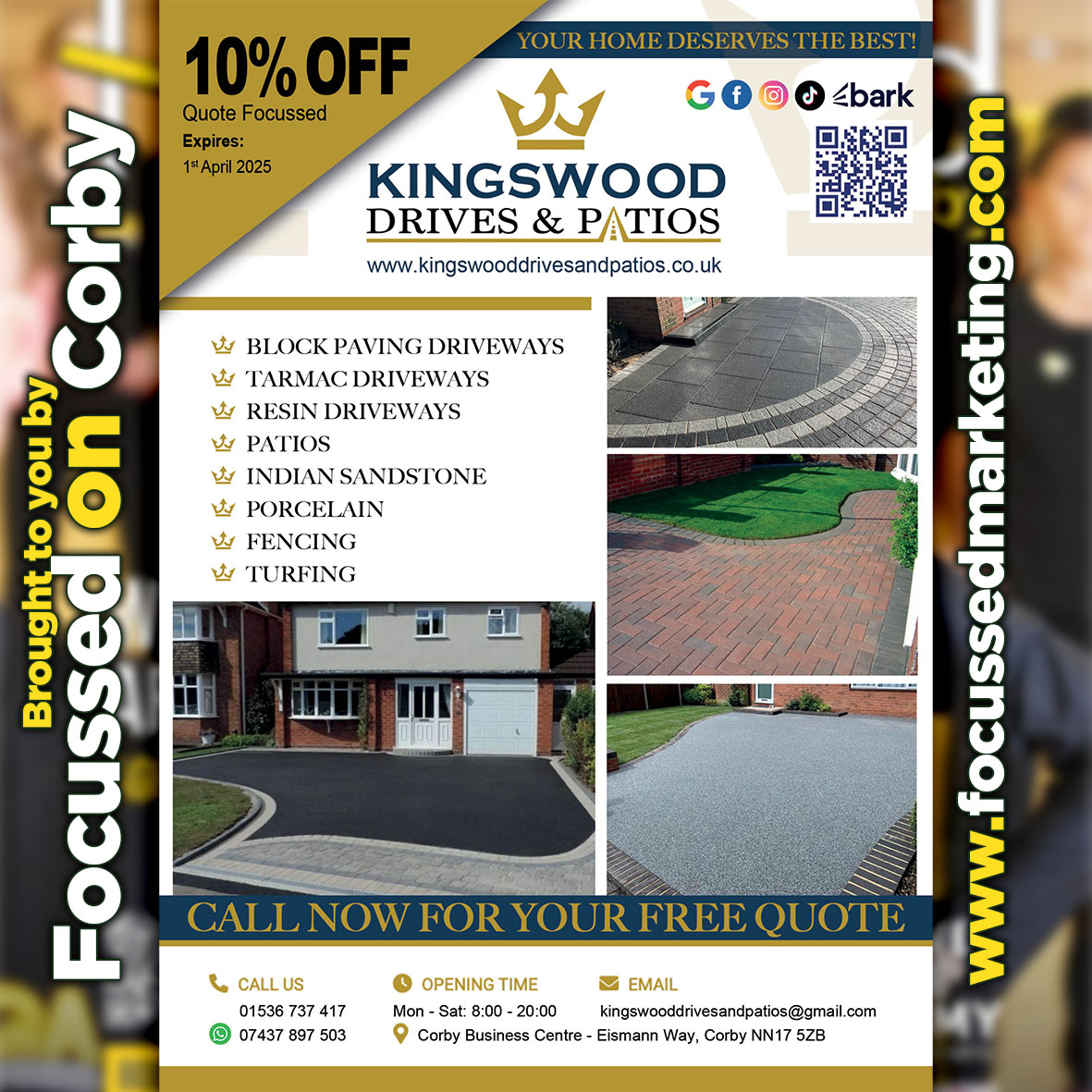 Focussedmag's tweet image. Need a driveway in Corby, Kettering, Market Harborough, Northampton &amp;amp; Surrounding Areas? 
 
Then get in touch with Kingswood Drives &amp;amp; Patios today on 01536 737 417 or 07437 897 503 for a free no-obligation quote!
 
#FocussedonCorby #LoveCorby #CommunityMagazine #LocalInformation