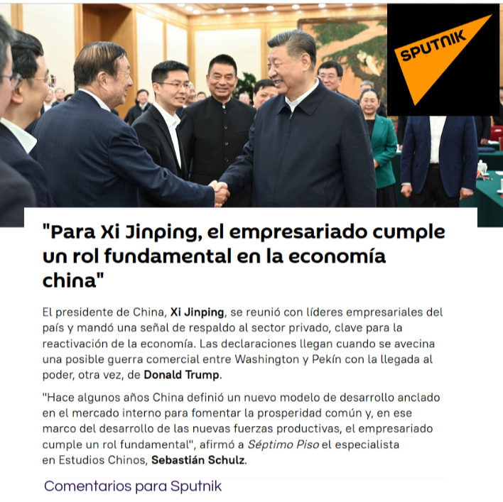 jsebaschulz's tweet photo. 🎙 #XiJinping convocó a grandes empresarios chinos para discutir sobre el contexto económico del país y del mundo. Escuchó demandas, pero también planteó límites y objetivos.
Conversamos sobre eso en #SeptimoPiso de #SputnikMundo
🔗https://t.co/A3R7qOcha9 https://t.co/xaSJ4L2BKY