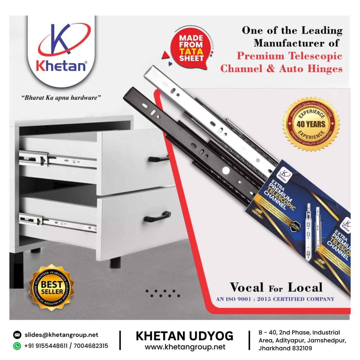 HardwareSamachr's tweet image. 𝐏𝐫𝐞𝐜𝐢𝐬𝐢𝐨𝐧 𝐲𝐨𝐮 𝐜𝐚𝐧 𝐭𝐫𝐮𝐬𝐭! Khetan Telescopic Channels &amp;amp; Auto Hinges – 𝐌𝐚𝐝𝐞 𝐟𝐫𝐨𝐦 𝐓𝐀𝐓𝐀 𝐒𝐡𝐞𝐞𝐭.
#Khetan #KhetanGroup #KhetanUdyog #Jamshedpur #KhetanHardware #TelescopicChannels #AutoHinges #ArchitecturalHardware #PremiumHardware #HomeImprovement