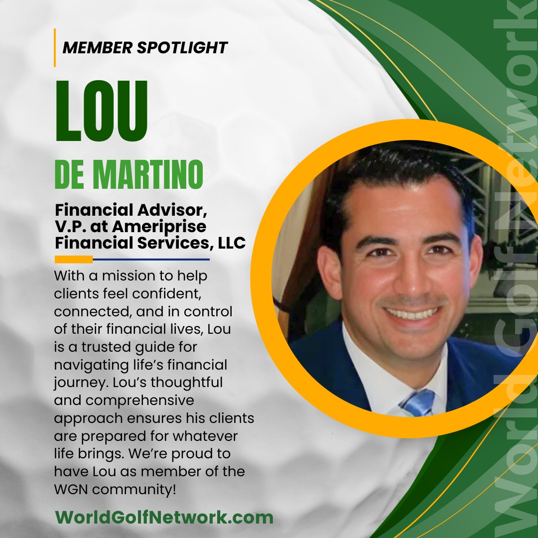 wgolfnetwork's tweet photo. Say hello to Lou DeMartino, Financial Advisor and Vice President at Ameriprise Financial Services, LLC! With a mission to help clients feel confident, connected, and in control of their financial lives, Lou is a trusted guide for navigating life’s financial journey. 💲 https://t.co/iDs2jQHzjb