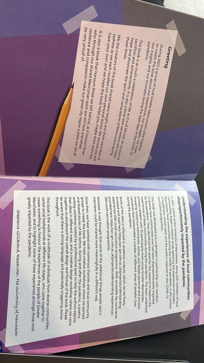 UoMCreativeMCR's tweet photo. Today we are celebrating "Manchester Memories" - a beautiful book exploring triumph over adversity in local communities in the Covid-19 Pandemic. 

The first of our series of events for #MCRIMLD25

@DrSophina_Ch opened the event in English, Urdu and German.   

@ARC_GM_ https://t.co/9Cp3kHjJ9j