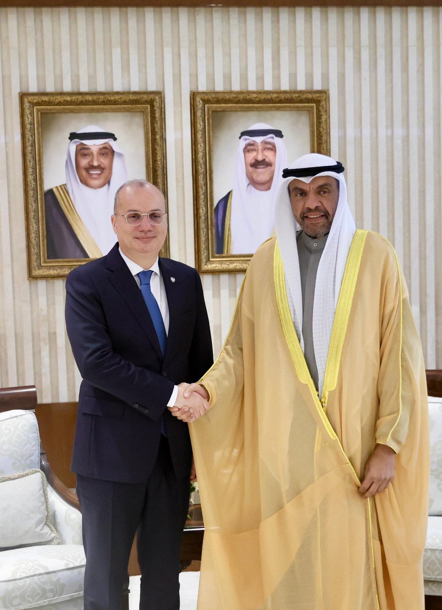 IgliHasani's tweet photo. Productive discussions in Kuwait with my counterpart, H.E Abdullah Ali Al-Yahya. We reaffirmed the strong ties between our countries and explored ways to deepen our bilateral cooperation across key sectors.

We agreed to encourage more exchanges in the future, including through high-level visits, to further strengthen our partnership. I also reiterated Albania’s openness to direct Kuwaiti investments, particularly in energy, infrastructure, agriculture, and advanced technology.

We jointly signed an MoU to enhance cooperation between our diplomatic academies, enhancing training opportunities for young diplomats.

Thank you, Minister Al-Yahya, for the warm welcome and hospitality!

🇦🇱🤝🇰🇼

@MOFAKuwait
