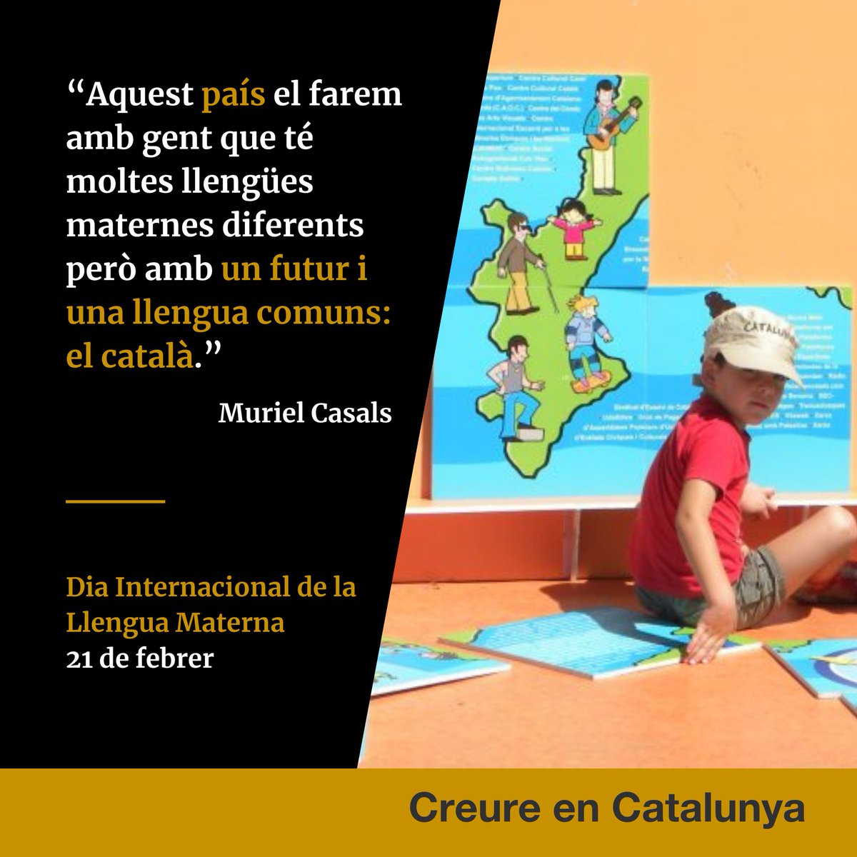 La millor manera de celebrar el Dia de la Llengua Materna és transmetent-la i parlant-la a tothom. Als Països Catalans hi ve a viure gent d’arreu del món i cal que els parlem en català, la llengua pròpia del país, perquè també se la facin seva #mantincelcatalà #creureenCatalunya