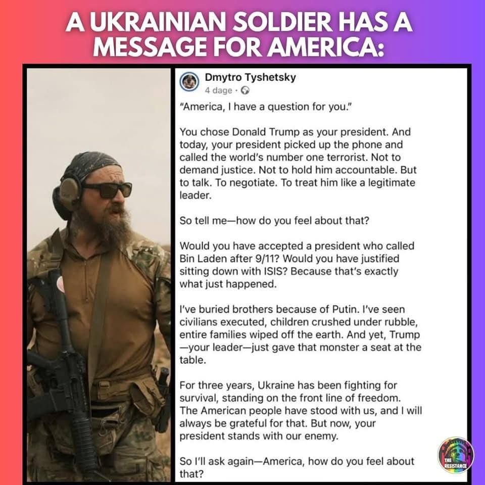 Trumps sanslösa (men inte helt förvånande) uttalande igår om att det var Ukraina som började kriget mot Ryssland kunde inte ha formulerats bättre av Putin själv. Ukrainas sak är nu mer än någonsin Europas.