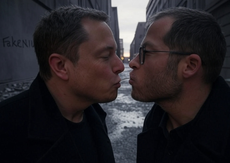 FakeDoctorReal1's tweet photo. @elonmusk + @jreichelt = #FakeNius flooding the zone with shit: https://t.co/aPjAb1Ivyn