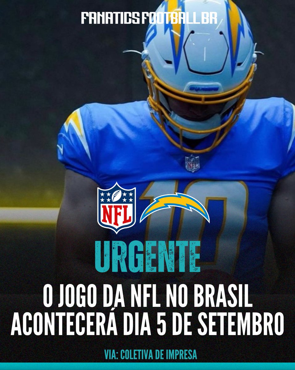 fanaticsfbbr's tweet photo. Dia 5 de setembro, sexta-feira, na Neo Química Arena. Anota aí para não esquecer 😉

#nfl #nflbrasil #nflnaespn #futebolamericano #LAChargers #Chargers #JustinHerbert https://t.co/elwwa2tMrn