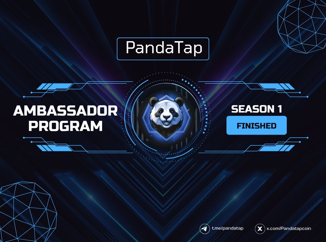Pandatapcoin's tweet photo. 🎉 PandaTap Ambassador Program S1 is Over! 🥳

✍️ All quests are now closed, and our moderators are reviewing pending submissions.

🗓 In just 3 days, we’ll announce the list of winners who will receive:

• $1,000 USDT airdrop 💰
• Chance to become an Influencer 🚀
• Exclusive private chat with the project team 🔥
• Multiplier for $PANDATAP airdrop 🎯
• Early access to all upcoming updates 🎟

💸 Get ready for the airdrop! Stay tuned! 🚀🐼 #PandaTap #Airdrop #AmbassadorProgram
