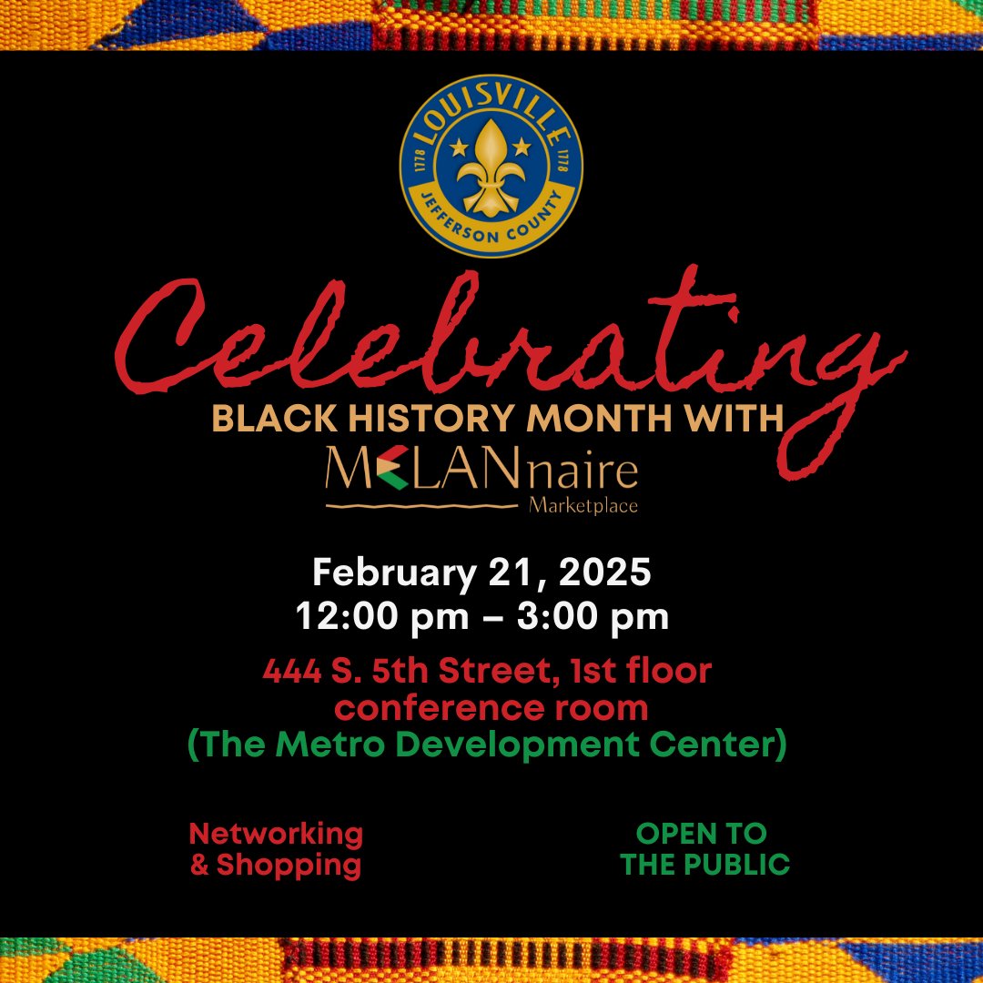 Celebrate Black History Month with MELANnaire Marketplace!

When: Friday, February 21 from 12 to 3 p.m.
Where: 444 S. 5th Street, Room 101
Learn more about MELANnaire Marketplace: melannaire.com