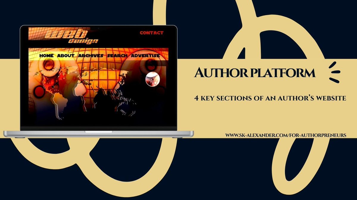 1SKAlexander's tweet photo. Four key sections of an author’s website
While the choice of sections or sub-pages depends on your specific goals, there are four key components an #authorswebsite must have:

https://t.co/kEf6tsJZY5

#EssentialsforAuthorpreneurs #writingcommunity #selfpublishing #authorplatform https://t.co/dcfvrxYvXX