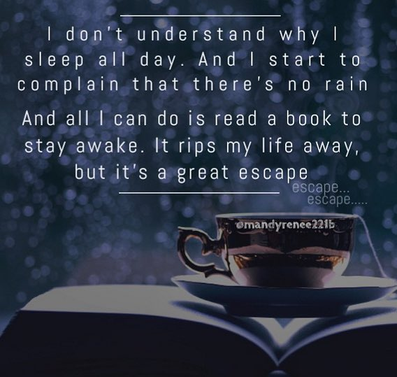 TheExtremeMusi1's tweet image. “And I don't understand why I sleep all day
And I start to complain that there's #NoRain
And all I can do is read a book to stay awake
And it rips my life away, but it's a great escape
Escape
Escape”

— 
@BlindMelonBand
 / Rick Parashar

Artwork: @MandyRenee22lb