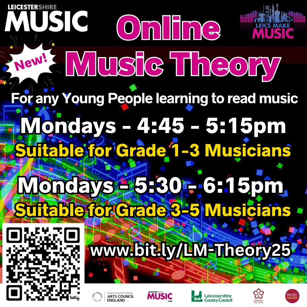 Along with so many opportunities to make music, we can also help young people understand Music Theory!
Join our new online groups (mondays)
4:45 - 5:15pm - suitable for Grade 1-3 musicians
5:30 - 6:15pm - suitable for Grade 3-5 musicians
Register using bit.ly/LM-Theory25