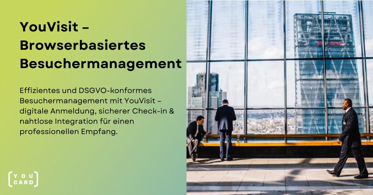 Digitales Besuchermanagement mit YouVisit – schnell, sicher &amp; DSGVO-konform! ✅ Keine Wartezeiten, mehr Sicherheit &amp; ein professioneller erster Eindruck. 

Erfahre mehr: youcard.de/loesungen/besu…

#Besuchermanagement #YouVisit