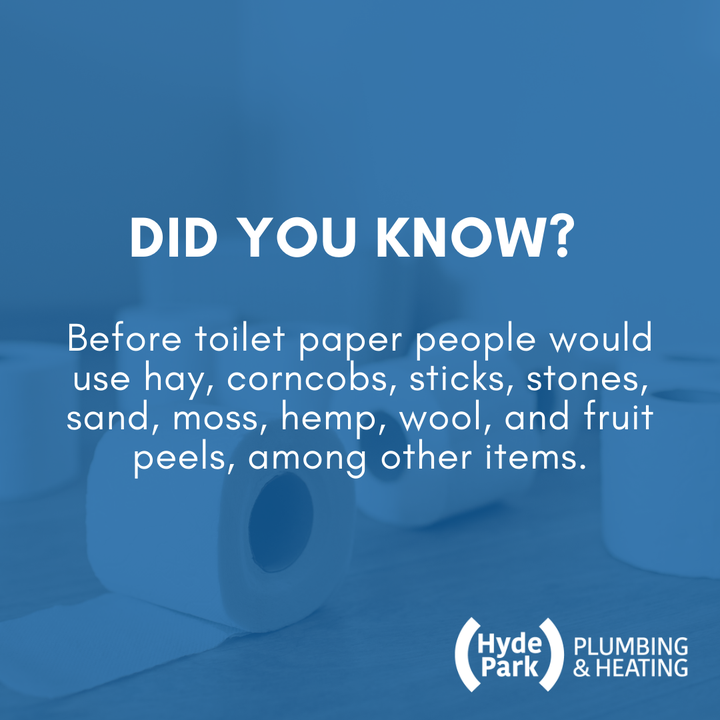 Did you know that before toilet paper people would use hay, corncobs, sticks, stones, sand, moss, hemp, wool, and fruit peels, among other items. #plumbing #plumber #plumbinglife #plumbers #hvac #construction #heating #electrical #plumbersofinstagram