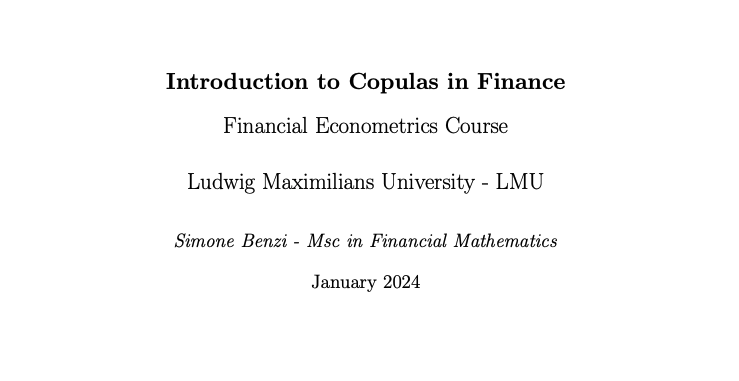 Introduction to copulas in finance (free PDF download):