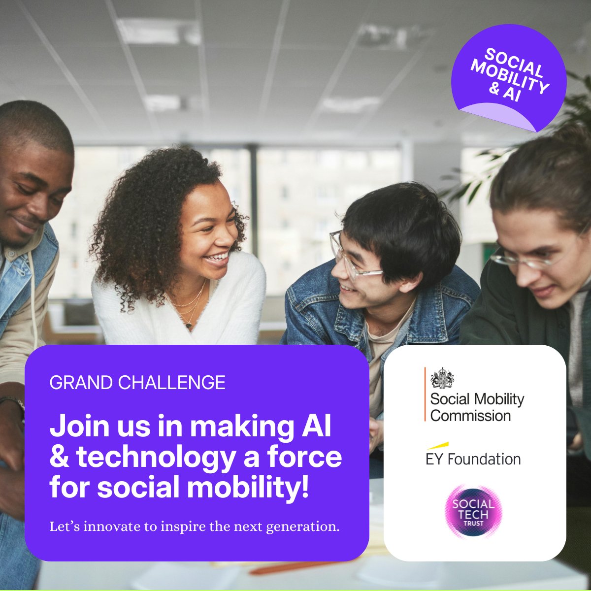 Too many young people are held back — not by talent but by barriers to education, work, and networks. AI &amp; tech can change that — if it is built right. That’s why <a href="/SMCommission/">Social Mobility Commission</a>, #EYFoundation, and <a href="/SocialTechTrust/">Social Tech Trust</a> are exploring how AI can unlock new opportunities. #SocialMobility
