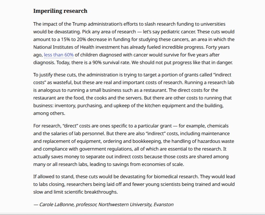 FASEB (@faseborg) on Twitter photo In case you missed it: <a href="/SocDevBio/">Society for Developmental Biology</a> President and former FASEB Board member, Carole LaBonne (@LaBonneLaB), shares her perspective on the <a href="/NIH/">NIH</a> funding cuts in a compelling Letter to the Editor <a href="/chicagotribune/">Chicago Tribune</a>. hubs.ly/Q037gnkN0
Read her letter below ⬇️ In case you missed it: <a href="/SocDevBio/">Society for Developmental Biology</a> President and former FASEB Board member, Carole LaBonne (@LaBonneLaB), shares her perspective on the <a href="/NIH/">NIH</a> funding cuts in a compelling Letter to the Editor <a href="/chicagotribune/">Chicago Tribune</a>. hubs.ly/Q037gnkN0
Read her letter below ⬇️