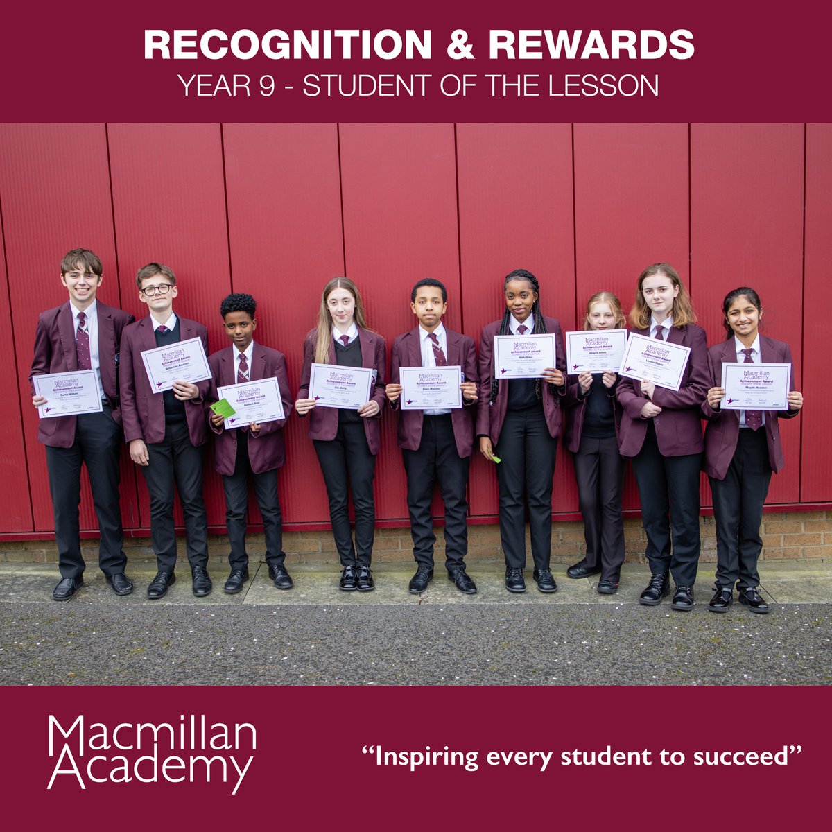 Huge congratulations to our outstanding Year 9 students who were recognised in today's Half Term Rewards Assembly! These hardworking students earned the most "Student of the Lesson" awards, showcasing their dedication and effort. Keep up the fantastic work.