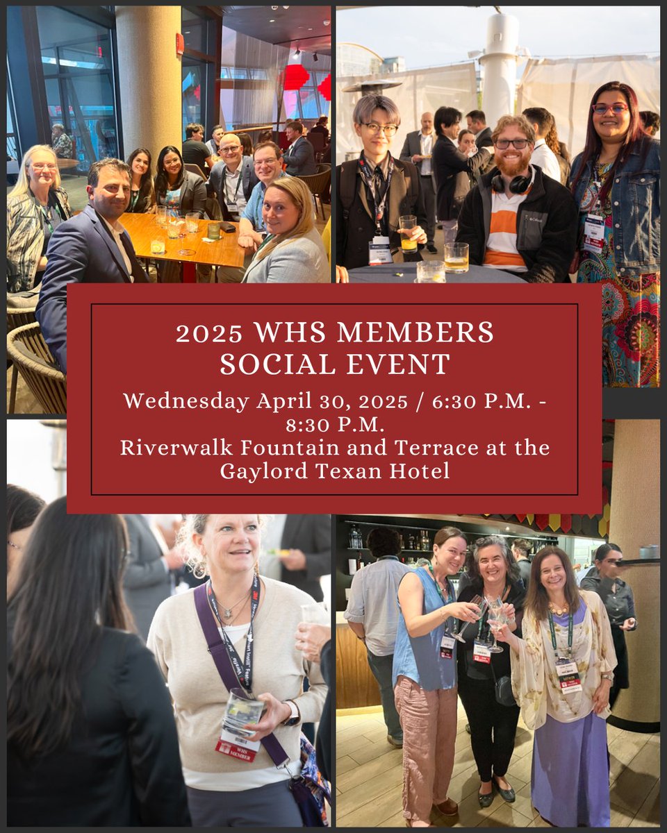 Join us for the 2025 WHS Members Social Event! 
🗓️ April 30 | 6:30-8:30 PM
📍 Riverwalk Fountain &amp; Terrace, Gaylord Texan Hotel
Members get 1 complimentary ticket—extra tickets for guests available. Space is limited, so reserve your spot today! ✨ #WHS25

woundheal.org/forms/2025/soc…
