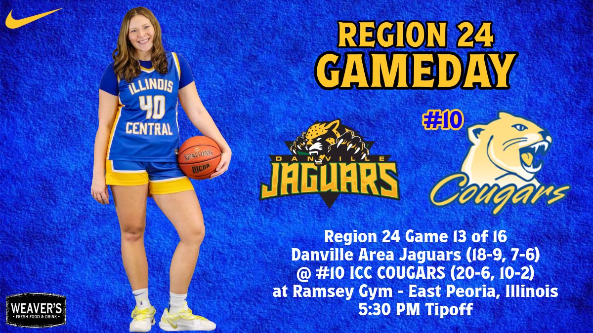 Back on the home court! 

🥊 | Region Game 13 of 16
🏀 | #10 Cougars
🆚 | Danville Area
📍 | Ramsey Gym
🕰️ | 5:30 PM
📺📻 | liinks.co/icc_cougarswbb

#WINTHEDAY