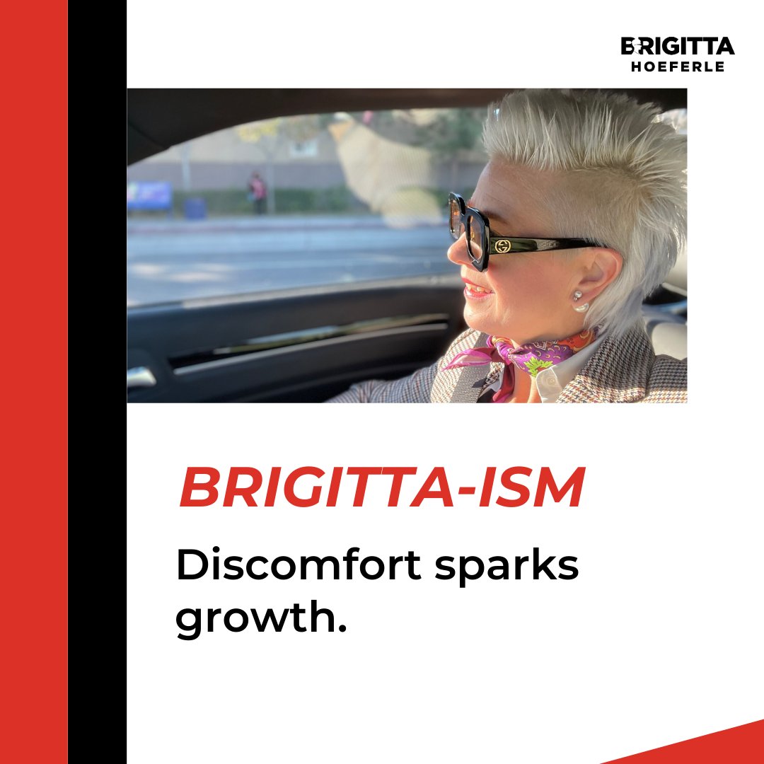 GittaHoeferle's tweet image. Growth often comes disguised as discomfort. Instead of shying away from challenges, lean into them. 

Embrace the unfamiliar and stretch beyond your comfort zone to discover your true potential.

 #GrowthMindset #BrigittaHoeferle #SuccessPatterns #Empowerment