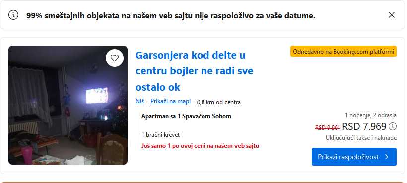 Izgleda da će u Nišu 01.03. biti turistički bum.
Zarada zagarantovana, sve ostalo može da bude, a i ne mora da znači.