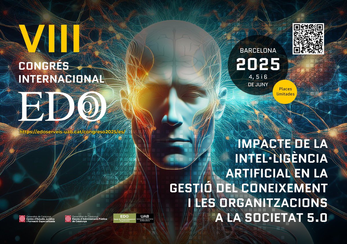 🔝Del 4 al 6 de juny de 2025 se celebrarà el VIII Congrés Internacional EDO 2025 a la UAB.

🧪L’esdeveniment reunirà experts, investigadors i professionals per analitzar l'impacte de la intel·ligència artificial en la gestió del coneixement i de les organitzacions en la Societat
