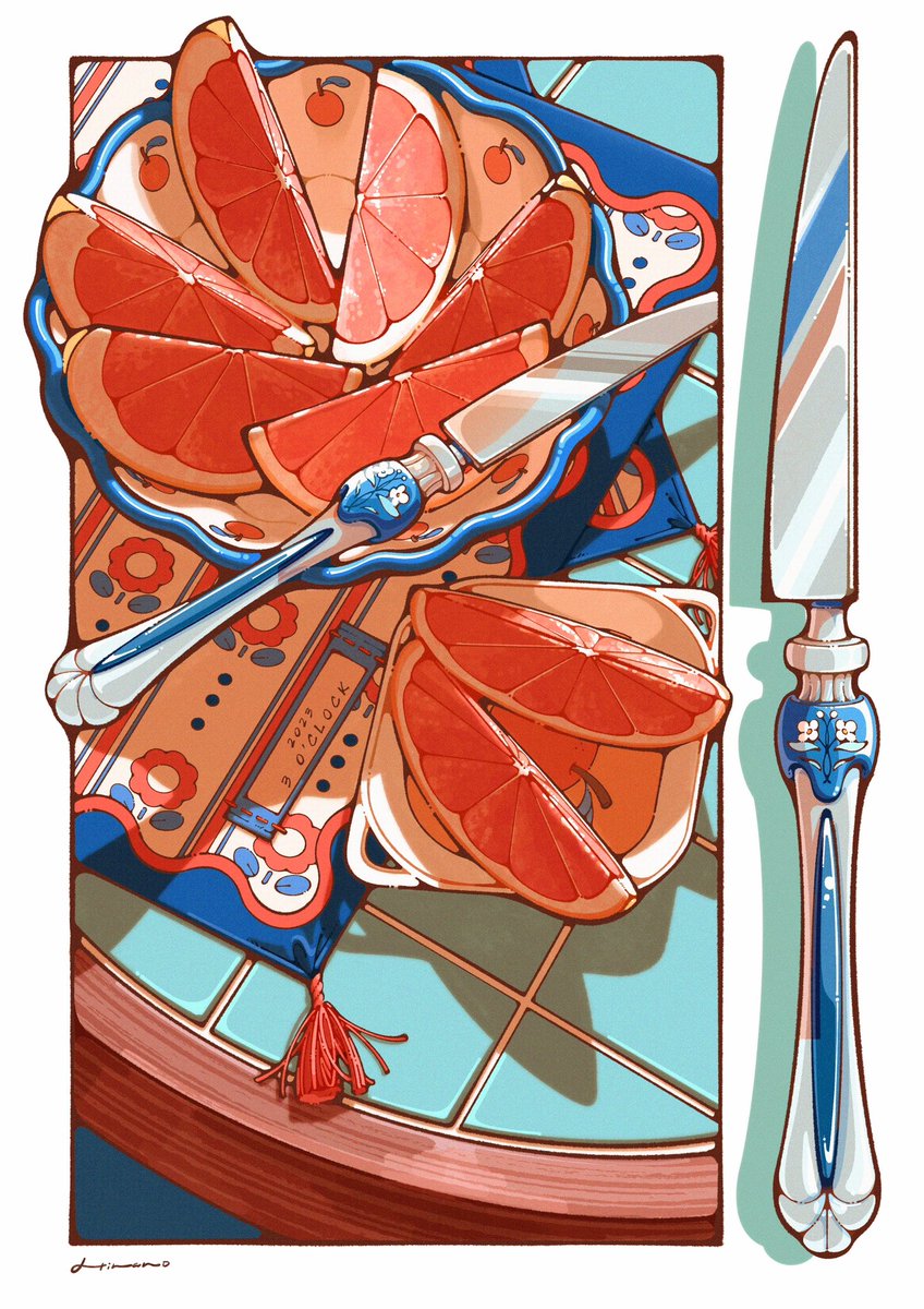 夕暮れのピンクグレープフルーツ