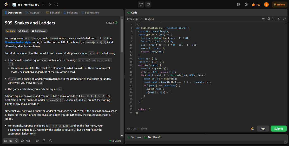 coding_ez24105's tweet image. Consistently tackling complex problems! 🚀 Today, I solved:
🔹 Course Schedule
🔹 Course Schedule II
🔹 Snake and Ladders
🔹 Minimum Genetic Mutation
Every challenge brings new insights! 💡
#LeetCode #Coding #100DaysOfCode