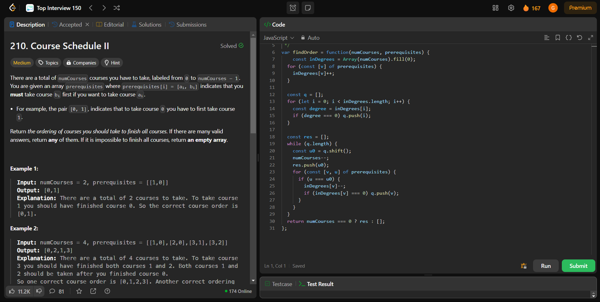 coding_ez24105's tweet image. Consistently tackling complex problems! 🚀 Today, I solved:
🔹 Course Schedule
🔹 Course Schedule II
🔹 Snake and Ladders
🔹 Minimum Genetic Mutation
Every challenge brings new insights! 💡
#LeetCode #Coding #100DaysOfCode