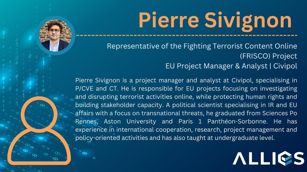 🔹Terrorist Content Online (TCO): European Counter-Measures &amp; the Role of AI

🗓 20th of February
 📍 Athens, The President Hotel

👉Full agenda: alliesproject.com/final-event/

#Collaboration #CyberSecurity #TCORegulation #TCOcluster #FinalEvent