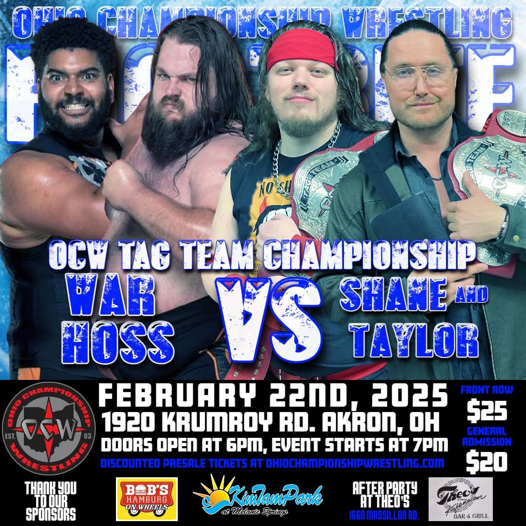 War Hoss (@warhossmdk) on Twitter photo We are the longest reigning <a href="/OCWonline/">Ohio Championship Wrestling</a> #TagTeamChampions ...
We are #thebigandbad & #thebiggerandbadder
#TheBestintheMidwest
#Crosshairs #Bruiser
#WarHoss
#FROSTBITE #FightNight #OCW We are the longest reigning <a href="/OCWonline/">Ohio Championship Wrestling</a> #TagTeamChampions ...
We are #thebigandbad & #thebiggerandbadder
#TheBestintheMidwest
#Crosshairs #Bruiser
#WarHoss
#FROSTBITE #FightNight #OCW