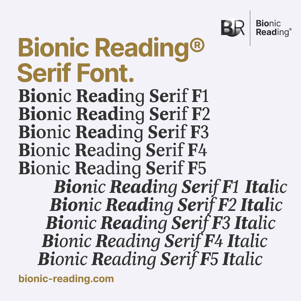 bionicreading's tweet image. New Font: Bionic Reading® Serif🇨🇭

The Bionic Reading® Fonts are more software than just fonts.

Our fonts for YOU
➔ Bionic Reading®
➔ Bionic Reading® Serif
➔ Bionic Reading® Bundle

Get the Bionic Reading® Fonts here.
👉 reader.bionic-reading.com/en/products/fo…

—
Bionic Reading®
Made in🇨🇭
—