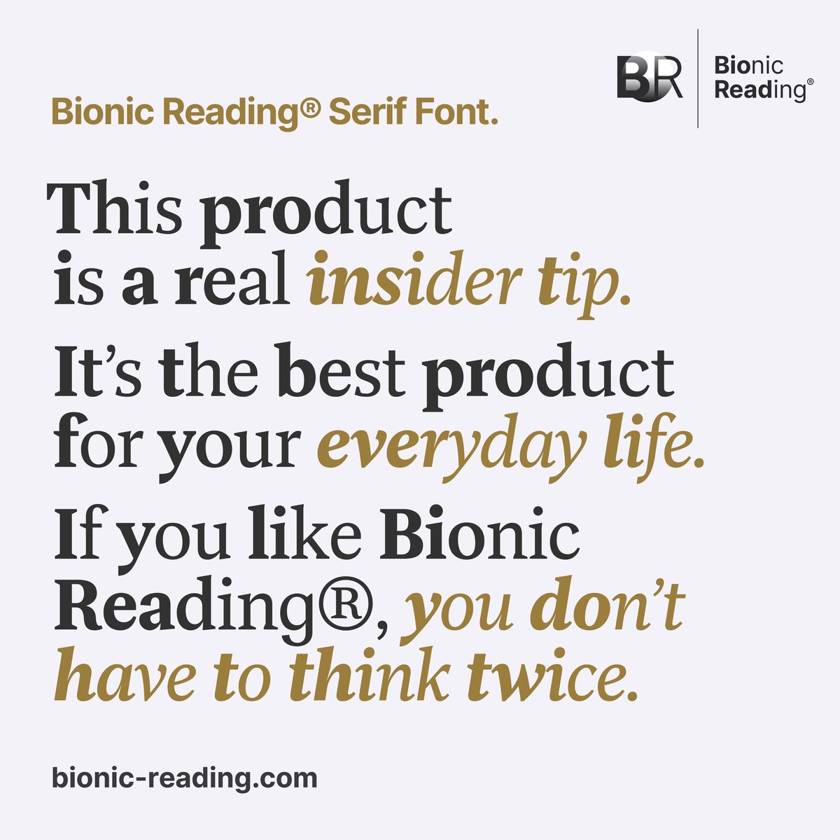 bionicreading's tweet image. New Font: Bionic Reading® Serif🇨🇭

The Bionic Reading® Fonts are more software than just fonts.

Our fonts for YOU
➔ Bionic Reading®
➔ Bionic Reading® Serif
➔ Bionic Reading® Bundle

Get the Bionic Reading® Fonts here.
👉 reader.bionic-reading.com/en/products/fo…

—
Bionic Reading®
Made in🇨🇭
—