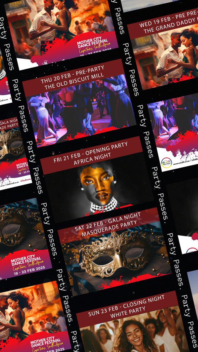 DjbProncn's tweet photo. 🎉 Mother City Dance Festival 2025🎉
  🚨INDIVIDUAL PARTY PASSES NOW LIVE‼️

Can't make it to the full festival? No worries!
Get your individual party passes NOW and join us for any of the Party Nights! 

Secure your spot by Getting your passes here 🔗 
https://t.co/WvCYGEWeKj https://t.co/mYoyRIPSwR