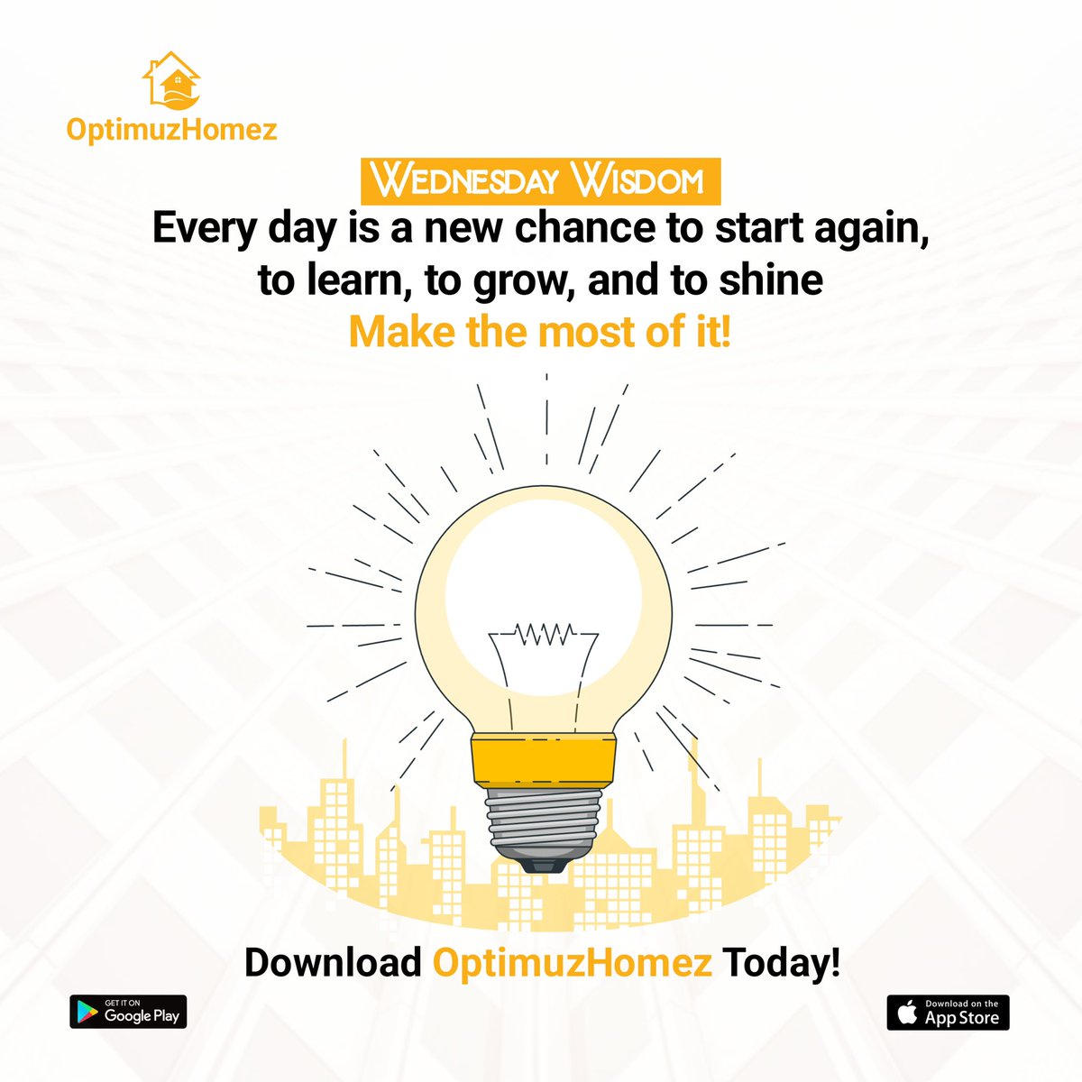 OPTIMUZHOMEZ's tweet image. Wednesday Wisdom 💫 
Don't let yesterday's mistakes hold you back! Every day is a new chance to start again, to learn, to grow, and to shine. Make the most of it! 

Download Optimuzhomez today and find the home of your dreams! 🏠

 #Optimuzhomez #WednesdayWisdom #HomeApp