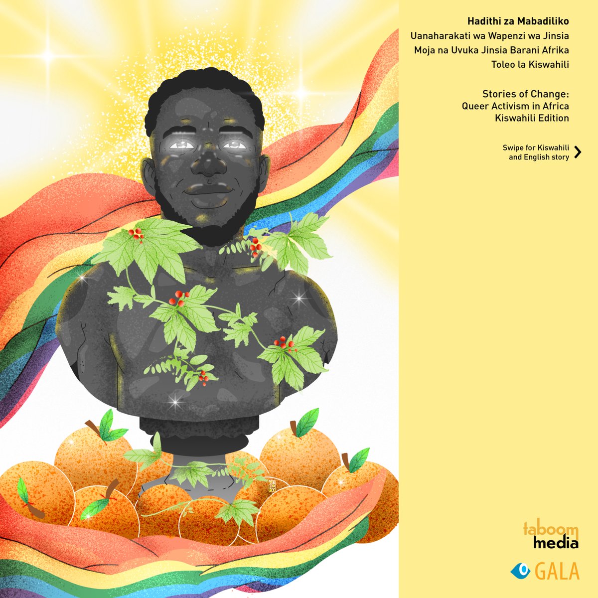 🌟 Featured Story: Tangaza Upendo Wako / Speak Your Love by <a href="/InnocentGrant/">Innocent Grant</a> <a href="/youngandalivetz/">Young & Alive Initiative</a>, art by WacomBoy

Explore Stories of Change: Queer Activism in Africa—free in Kiswahili &amp; English: taboommedia.com/2024/10/29/tab…  

#QueerStories #QueerAfrica