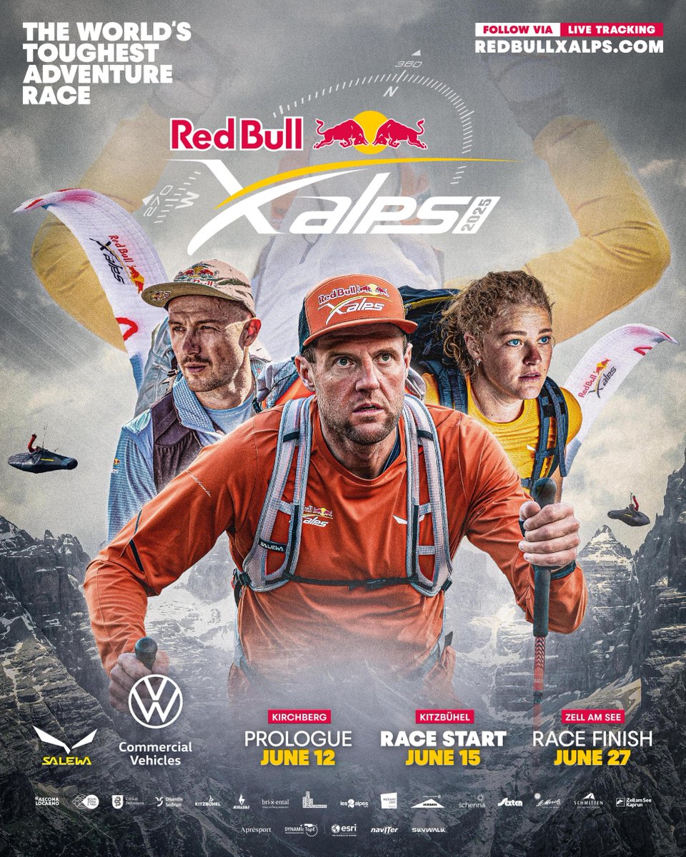 It’s official! The road to #redbullxalps2025 kicks off 🚀 with Aaron Durogati, Celine Lorenz, and Chrigel Maurer leading the way 🤩 and only one month until the Route Announcement on March 19!

More insight here: win.gs/3Qsax6R 

#redbullxalps #redbullxalps2025