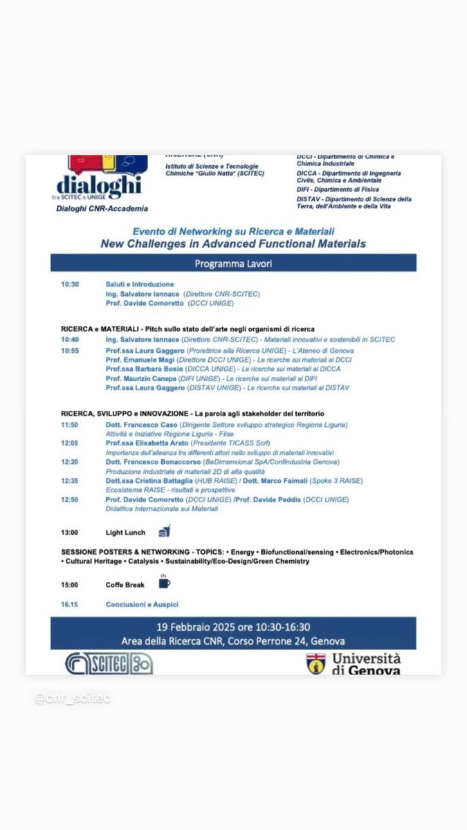 CNR - SCITEC (@cnr_scitec) on Twitter photo %
📢 maggiori info su scitec.cnr.it/in3d-ita/dialo…
La giornata proseguirà con il confronto e dialogo nella sessione poster sui topic scientifici
#dialoghi #19feb
#genova
<a href="/UniGenova/">Università di Genova</a> <a href="/CNRsocial_/">CNR Consiglio Nazionale delle Ricerche</a> %
📢 maggiori info su scitec.cnr.it/in3d-ita/dialo…
La giornata proseguirà con il confronto e dialogo nella sessione poster sui topic scientifici
#dialoghi #19feb
#genova
<a href="/UniGenova/">Università di Genova</a> <a href="/CNRsocial_/">CNR Consiglio Nazionale delle Ricerche</a>
