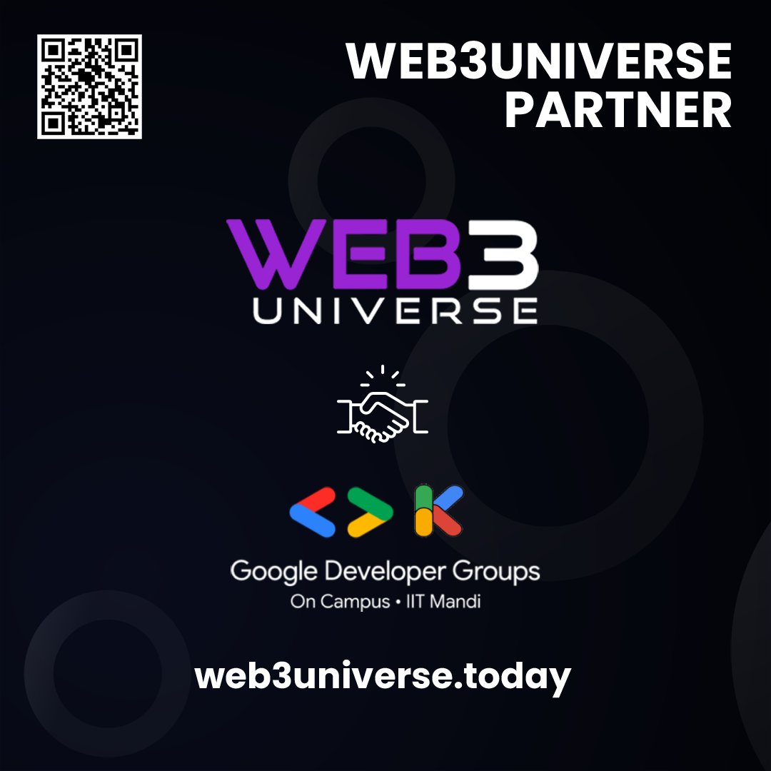 UniverseOfWeb3's tweet photo. We're thrilled to partner with KrackHack 2.0
(@Gdg_iitmandi)! Get ready to build, innovate, hackathon, and compete.
Follow @UniverseOfWeb3 for updates, news, and special offers! πhttps://t.co/3NSnFOTHWf
#KrackHack #Hackathon #GDGIITMandi #Web3Universe #CSHARP #KrackHack2025 https://t.co/wy2cW9c7ao