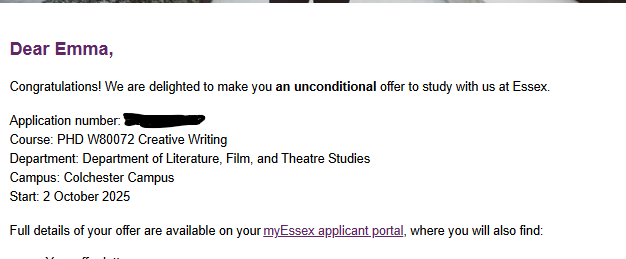 I am so excited to announce that from October 2025 I'll be starting a #PhD  in #CreativeWriting at the <a href="/Uni_of_Essex/">University of Essex</a>  ! I'll be researching the journalism of the women's suffrage movement.

I can't wait for this new challenge!
#phdchat