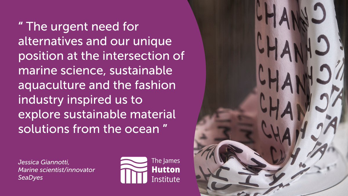 James Hutton Institute (@jameshuttoninst) on Twitter photo We’re delighted that #SeaDyes, an innovative startup creating stunning dyes from #seaweed, has joined us as a spin-in company! 🌿🎨
They are aiming to transform #fashion with sustainable, non-toxic dyes, receiving £75k of funding from <a href="/scotent/">Scottish Enterprise</a>.
More: bit.ly/4gQ7K21 We’re delighted that #SeaDyes, an innovative startup creating stunning dyes from #seaweed, has joined us as a spin-in company! 🌿🎨
They are aiming to transform #fashion with sustainable, non-toxic dyes, receiving £75k of funding from <a href="/scotent/">Scottish Enterprise</a>.
More: bit.ly/4gQ7K21