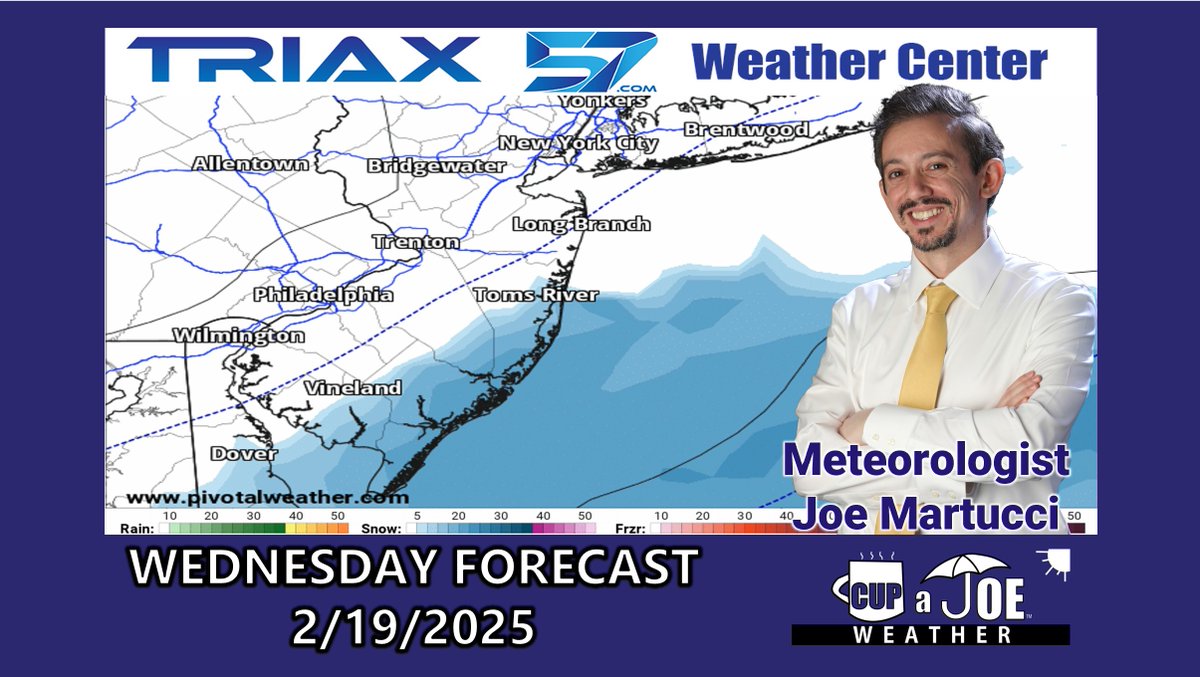 Joe Martucci (@joemartwx) on Twitter photo FORECAST: It's the calm before the.... storm that really isn't. We are on the fingertips of a nor'easter.
Some snow? Sure. Winds? Yes. Plowable snow? Doubtful. #NJwx
Stream triax57.com
Advertise with us: joe@cupajoe.live
Follow me: cupajoe.live FORECAST: It's the calm before the.... storm that really isn't. We are on the fingertips of a nor'easter.
Some snow? Sure. Winds? Yes. Plowable snow? Doubtful. #NJwx
Stream triax57.com
Advertise with us: joe@cupajoe.live
Follow me: cupajoe.live