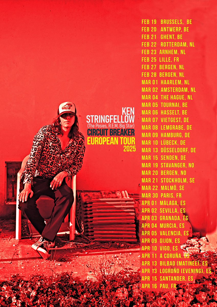Ken Stringfellow (@kenstringfellow) on Twitter photo JUST ANNOUNCED & ON SALE NOW! 40+ dates across Europe starting tonite <a href="/PianosMaene/">Piano's Maene</a> Brussels! More dates (that didn't fit on this poster!) adding each day linktr.ee/kenstringfellow for ALL my upcoming shows. JUST ANNOUNCED & ON SALE NOW! 40+ dates across Europe starting tonite <a href="/PianosMaene/">Piano's Maene</a> Brussels! More dates (that didn't fit on this poster!) adding each day linktr.ee/kenstringfellow for ALL my upcoming shows.