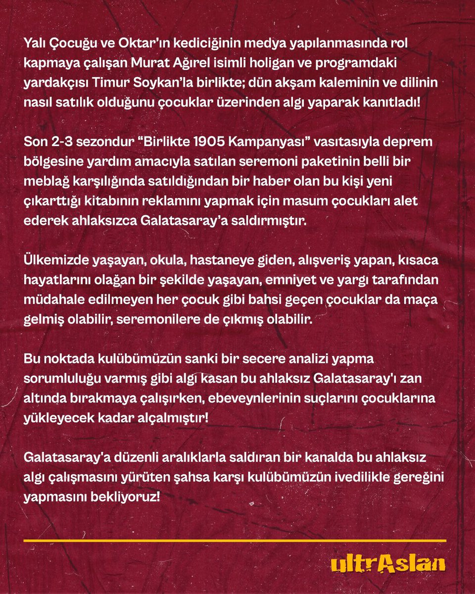 cuneytGkalamis's tweet photo. Galatasaray taraftarından ricamdır 

⬇️⬇️⬇️⬇️ Aşağıdaki tetikçi şahısları ve kurumu protesto edin, izlemeyin, kitaplarını almayın, RTÜK’e şikayet edin 
⬇️⬇️⬇️⬇️

@muratagirel @timursoykan @halktvcomtr 

NOT : Lütfen fav’lamayın kesin kopyalayın ve kendi hesabınızdan twitleyin https://t.co/BMEXcnChXY